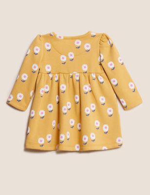 M&S Girls Cotton Rich Floral Dress (0-3 Yrs)