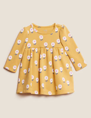 

M&S Collection Vestido de algodón floral (0-3 años) - Yellow, Yellow