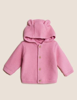 

Boys M&S Collection Pure Cotton Chunky Knitted Cardigan (0-3 Yrs) - Dusky Pink, Dusky Pink