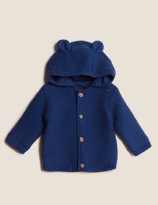 

Boys M&S Collection Pure Cotton Chunky Knitted Cardigan (0-3 Yrs) - Dark Indigo, Dark Indigo