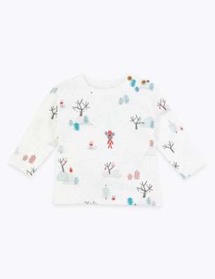 Top &agrave; imprim&eacute; sc&egrave;ne hivernale