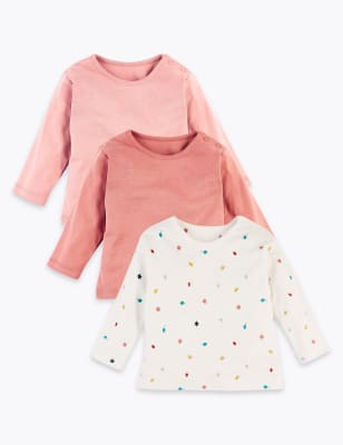 Lot de 3&nbsp;tops en coton biologique &agrave; imprim&eacute; feuille