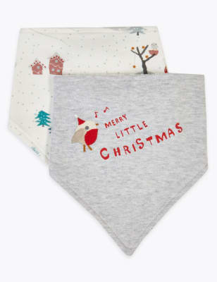 Lot de 2&nbsp;bavoirs de No&euml;l style bandana