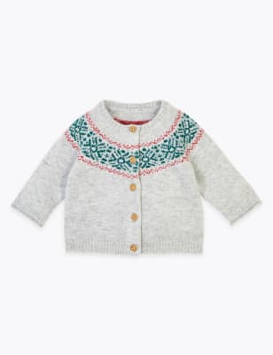 Gilet en maille &agrave; motif jacquard