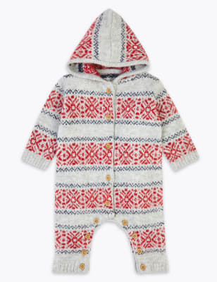 Combinaison en maille &agrave; motif jacquard