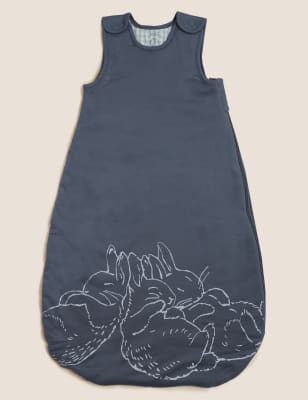 

M&S Collection Saco de dormir de algodón orgánico con resistencia térmica de 2,5 tog de Perico, el conejo (0-3 años) - Blue Mix, Blue Mix