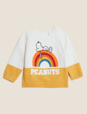 

M&S Collection Pullover mit Schriftzug „Snoopy™ Peanuts“ (0-3 Jahre) - Cream Mix, Cream Mix