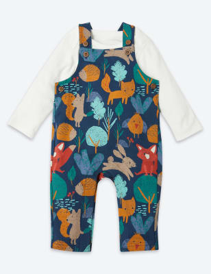 Ensemble 2&nbsp;pi&egrave;ces en coton &agrave; imprim&eacute; animaux de la for&ecirc;t