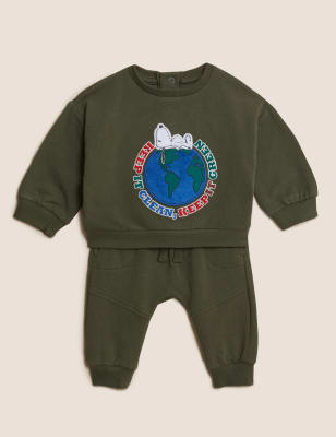

Boys M&S Collection Cotton Rich Velour Snoopy™ Outfit (0-3 Yrs) - Dark Gold, Dark Gold