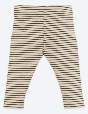 Leggings en coton biologique &agrave; rayures