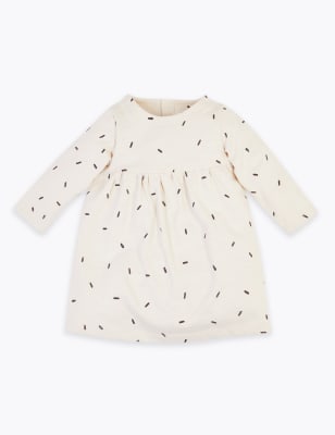 Robe en jersey et coton biologique &agrave; imprim&eacute; pointill&eacute;es