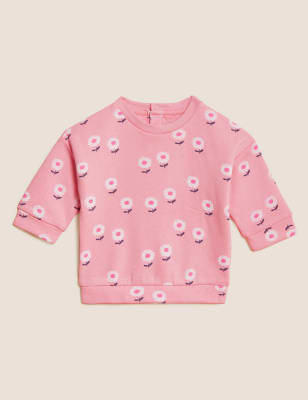 

M&S Collection Jersey floral de algodón (0-3 años) - Medium Pink, Medium Pink