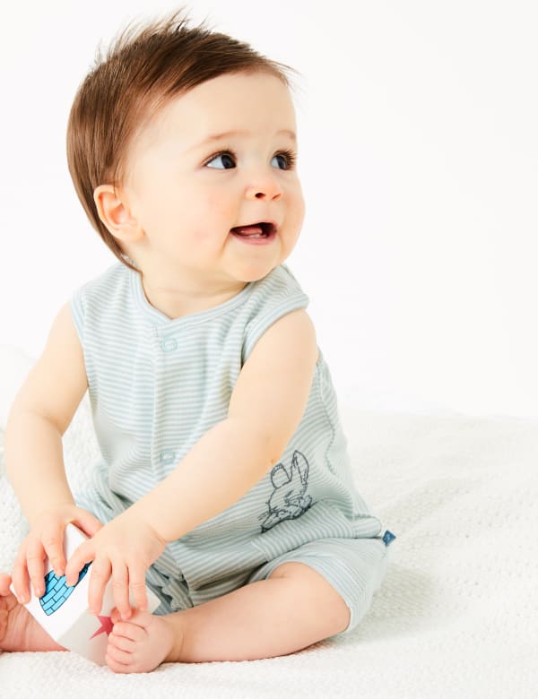 Pure Cotton Peter Rabbit™ Romper (7lbs-3 Yrs)