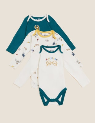 

Unisex,Boys,Girls M&S Collection Harry Potter™ 3pk Pure Cotton Bodysuits (0-3 Yrs) - Cream Mix, Cream Mix