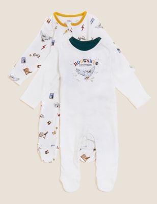 

M&S Collection 2er-Pack Schlafanzüge aus reiner Baumwolle mit Harry Potter™-Motiv (0-3 Jahre) - Cream Mix, Cream Mix