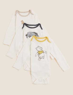 

M&S Collection 3er-Pack Bodys aus reiner Baumwolle mit Winnie the Pooh™-Motiv (0-3 Jahre) - Cream Mix, Cream Mix