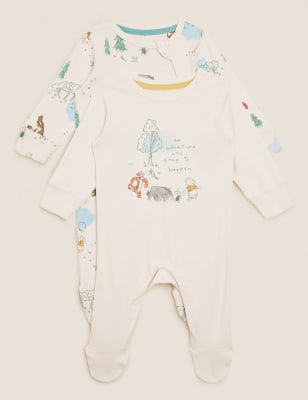 

Unisex,Boys,Girls M&S Collection 2pk Pure Cotton Winnie the Pooh™ Sleepsuits (0-3 Yrs) - Cream Mix, Cream Mix