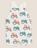 Organic Cotton Tractor Print Romper
