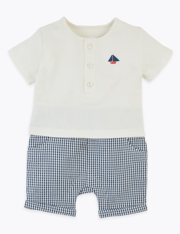 Pure Cotton Checked All in One (7 lbs - 12 Mths)