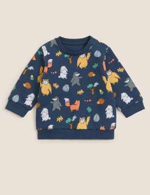 

Unisex,Boys,Girls M&S Collection Cotton Rich Woodland Sweater (0-3 Yrs) - Indigo Mix, Indigo Mix