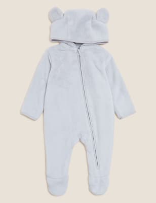 

M&S Collection Mono polar con capucha (7 lbs-12 meses) - Silver, Silver