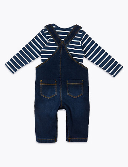 2pc Dungarees & Bodysuit Outfit (0-3 Yrs)