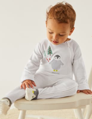 

M&S Collection Schlafanzug aus Velours mit hohem Baumwollanteil (0-3 J.) - Ivory Mix, Ivory Mix