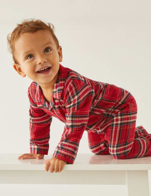 

Unisex,Boys,Girls M&S Collection Pure Cotton Checked Romper (0-3 Yrs) - Redcurrant, Redcurrant