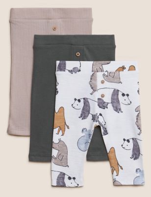 

Unisex,Boys,Girls M&S Collection 3pk Pure Cotton Animal Print Leggings (0-3 Yrs) - Marmalade, Marmalade