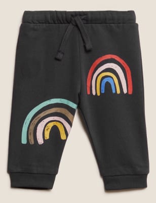 

Unisex,Boys,Girls M&S Collection Cotton Rich Rainbow Joggers (0-3 Yrs) - Dark Grey, Dark Grey