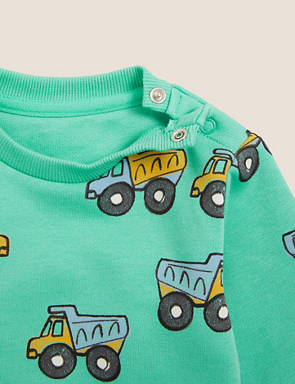 Cotton Rich Transport Print Sweatshirt (0-3 Yrs)