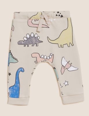 

Girls Cotton Rich Dinosaur Joggers (0-3 Yrs) - Cream Mix, Cream Mix