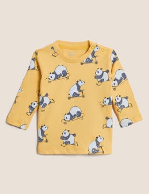 

Boys Pure Cotton Panda Top (0-3 Yrs) - Yellow, Yellow