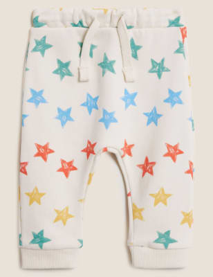 

Unisex,Boys,Girls M&S Collection Cotton Rich Stars Joggers (0-3 Yrs) - Cream Mix, Cream Mix