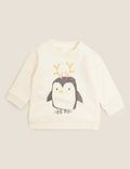 Cotton Penguin Sweatshirt (0-3 Yrs)
