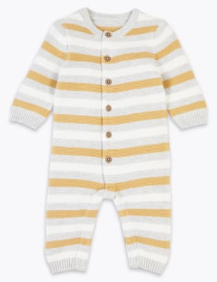 Combinaison en maille &agrave; rayures