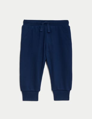 

Boys M&S Collection Cotton Rich Plain Joggers (0-3 Yrs) - Navy, Navy