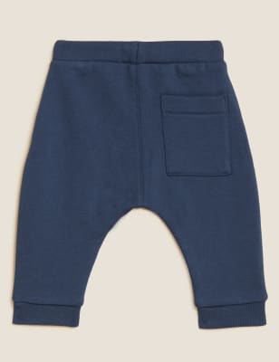 

M&S Collection Pantalón deportivo liso de algodón (0-3 años) - Medium Navy, Medium Navy
