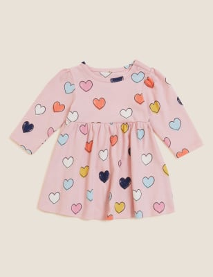 

Girls M&S Collection Pure Cotton Heart Print Dress (0-3 Yrs) - Pink Mix, Pink Mix