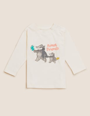 

Girls M&S Collection Pure Cotton Badger Graphic Top (0-3 Yrs) - Cream, Cream