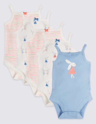 5 Pack Bunny Pure Cotton Bodysuits