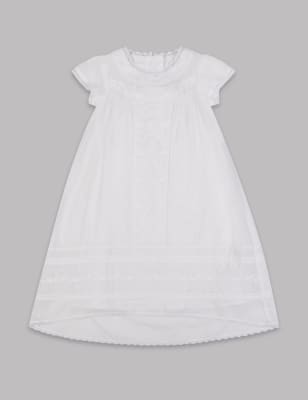 Pure Cotton Embroidered Christening Baby Dress