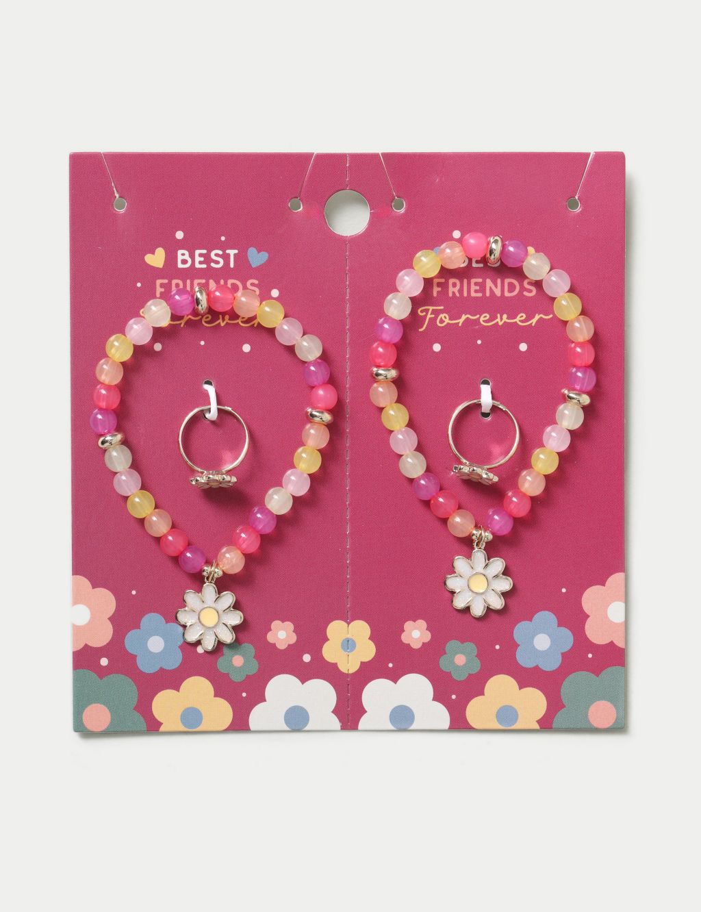 2 Pack BFF Daisy Ring and Bracelet Set