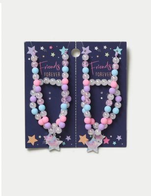 M&S Girls BFF Star Ombre Necklace and Bracelet Set - Multi, Multi