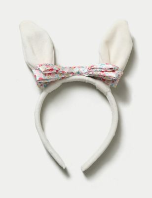 M&S Girls Bunny Ears Bow Headband - Pastel Mix, Pastel Mix
