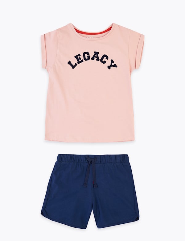 Cotton Legacy Slogan Short Pyjama Set (1-16 Yrs)