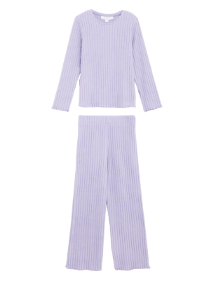

M&S Collection Pijama informal acanalado (6-16 años) - Lilac, Lilac