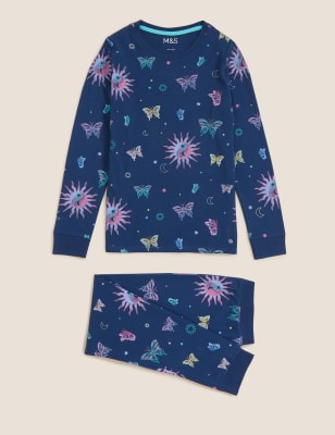 Cotton Rich Butterfly Print Pyjama Set 7 16 Yrs