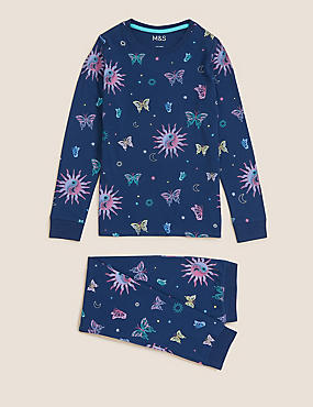 Cotton Rich Butterfly Print Pyjama Set (7-16 Yrs)