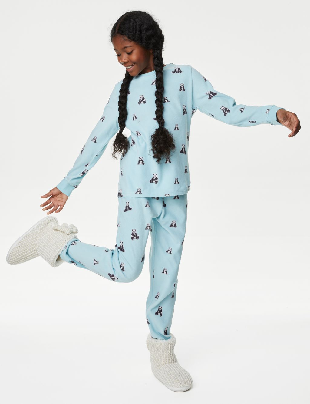 Fleece Panda Pyjamas (6-16 Yrs) image 1